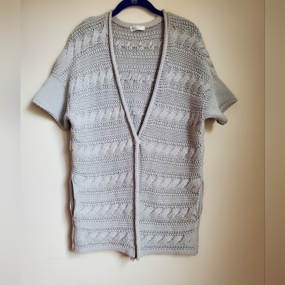 Rivamonti by Brunello Cucinelli Women's Gable knit Cardigan in gray wool cotton